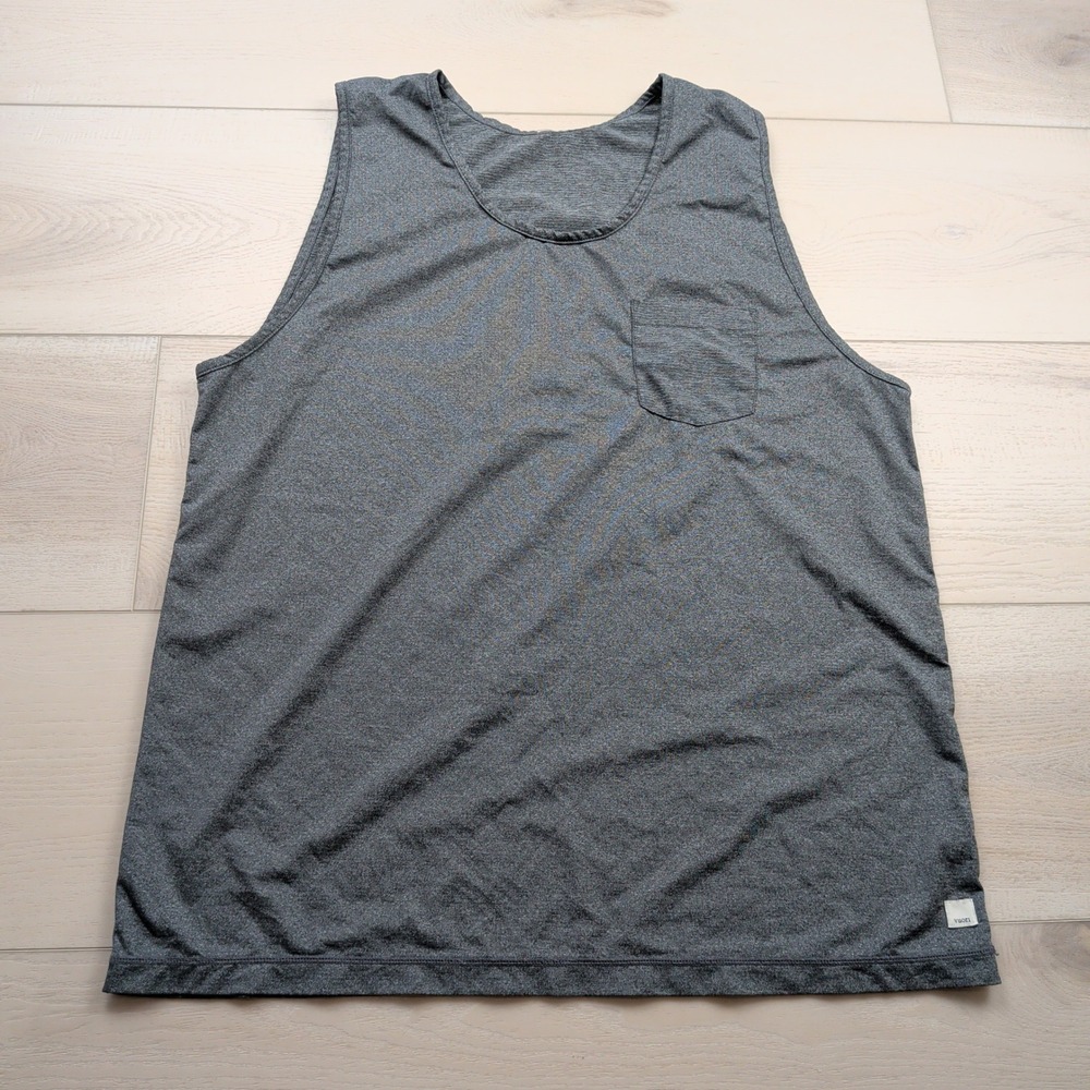 Vuori Tradewind Performance Tank Top Mens XL Charcoal Grey Athletic Pocket